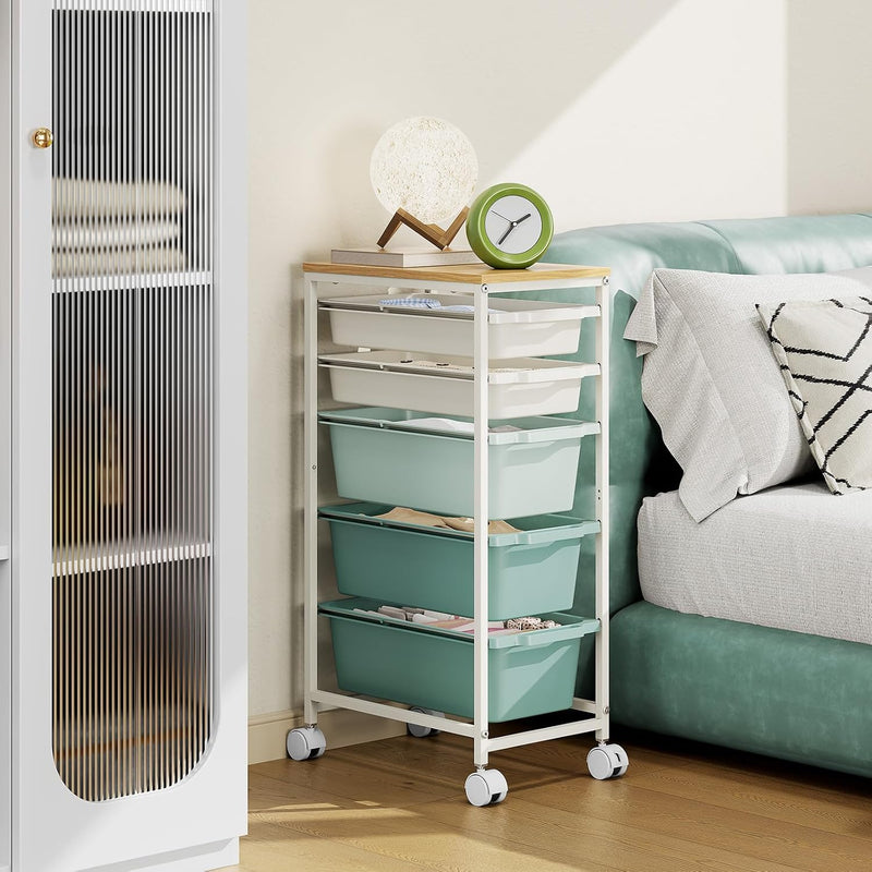 4 Drawers Storage Trolley on Wheels Plastic Craft