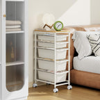 4 Drawers Storage Trolley on Wheels Plastic Craft
