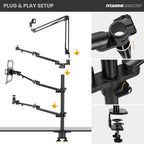 4-In-1 Overhead Camera Desk Mount Stand: Adjustable