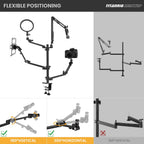 4-In-1 Overhead Camera Desk Mount Stand: Adjustable