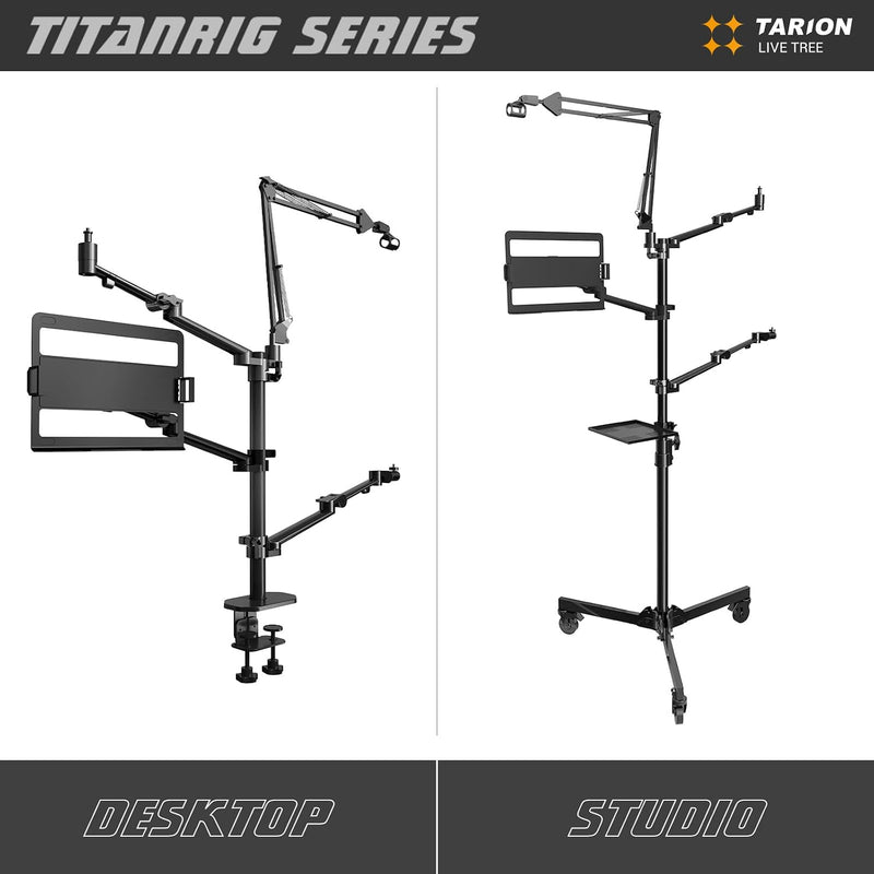 4-In-1 Overhead Camera Desk Mount Stand: Adjustable