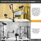 4-In-1 Overhead Camera Desk Mount Stand: Adjustable