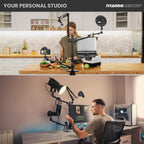 4-In-1 Overhead Camera Desk Mount Stand: Adjustable