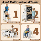 4-In-1 Wooden Step Stool for Toddlers Foldable