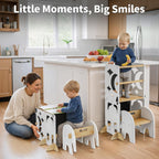 4-In-1 Wooden Step Stool for Toddlers Foldable