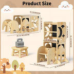 4-In-1 Wooden Step Stool for Toddlers Foldable