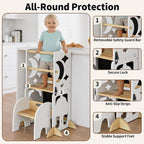 4-In-1 Wooden Step Stool for Toddlers Foldable