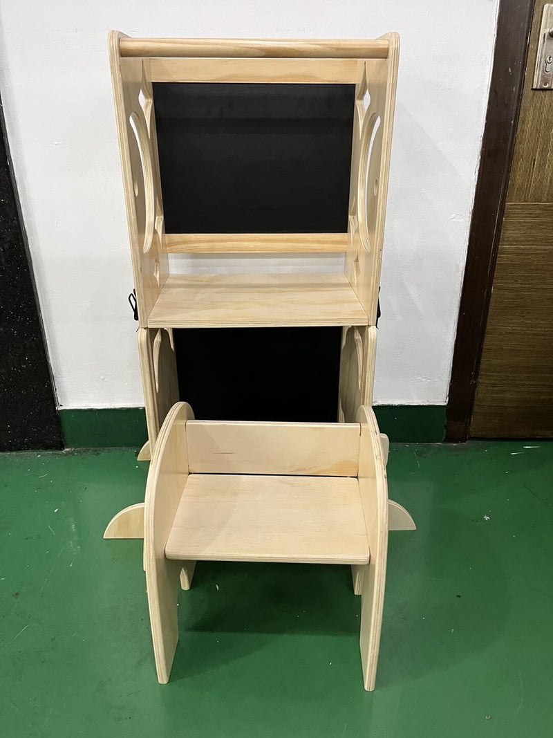 4-In-1 Wooden Step Stool for Toddlers Foldable