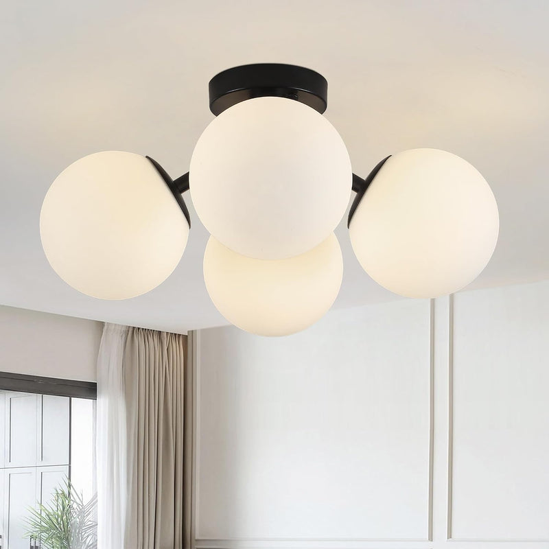 4-Light Brass Ceiling Light for Living Room