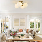 4-Light Brass Ceiling Light for Living Room