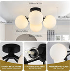 4-Light Brass Ceiling Light for Living Room