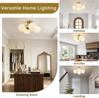 4-Light Brass Ceiling Light for Living Room