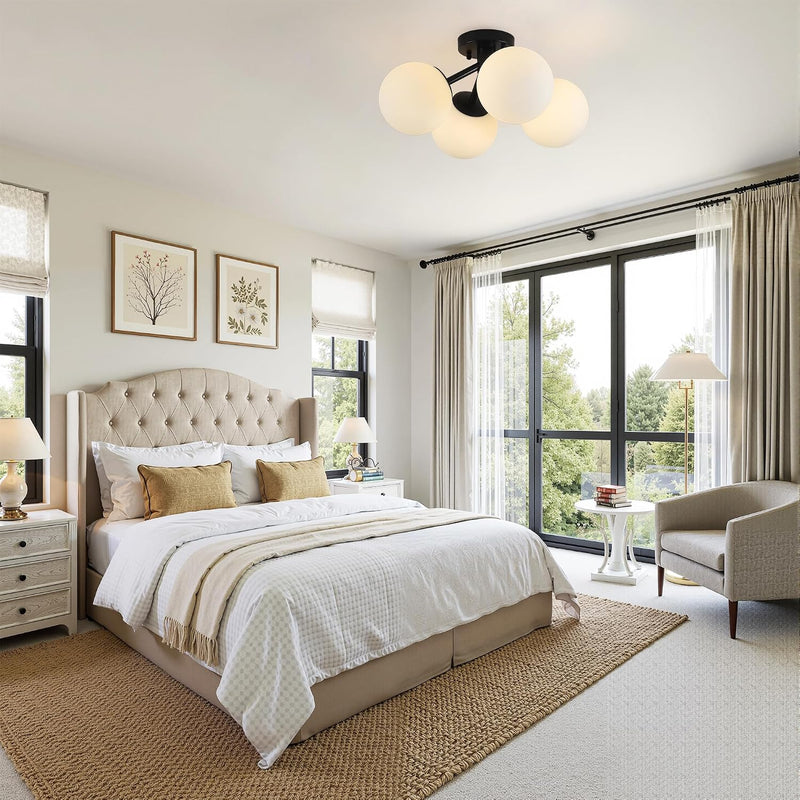 4-Light Brass Ceiling Light for Living Room