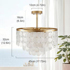 4-Light Crystal Chandeliers Ceiling Lights Living Room