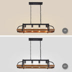 4-Light Metal Pot Hanging Rack Chandelier Imitation Light