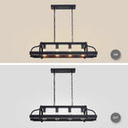 4-Light Metal Pot Hanging Rack Chandelier Imitation Light