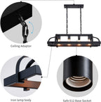 4-Light Metal Pot Hanging Rack Chandelier Imitation Light