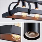 4-Light Metal Pot Hanging Rack Chandelier Imitation Light