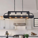 4-Light Metal Pot Hanging Rack Chandelier Imitation Light