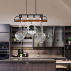 4-Light Metal Pot Hanging Rack Chandelier Imitation Light