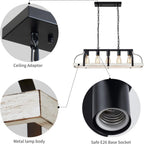 4-Light Metal Pot Hanging Rack Chandelier Imitation Light