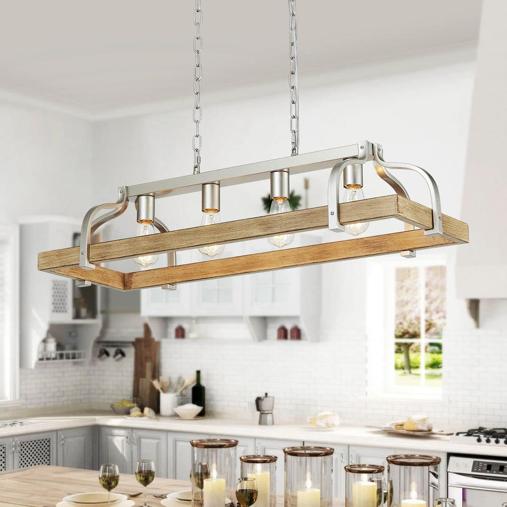 4-Light Metal Pot Hanging Rack Chandelier Imitation Light