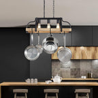 4-Light Metal Pot Hanging Rack Chandelier Imitation Light