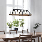 4-Light Metal Pot Hanging Rack Chandelier Imitation Light