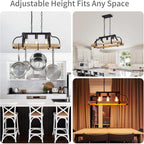 4-Light Metal Pot Hanging Rack Chandelier Imitation Light