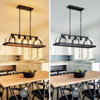 4-Light Metal Pot Hanging Rack Chandelier Imitation Light
