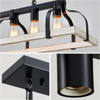 4-Light Metal Pot Hanging Rack Chandelier Imitation Light