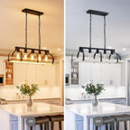 4-Light Metal Pot Hanging Rack Chandelier Imitation Light