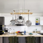 4-Light Metal Pot Hanging Rack Chandelier Imitation Light