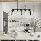 4-Light Metal Pot Hanging Rack Chandelier Imitation Light