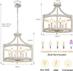 4-Light Vintage Chandelier Farmhouse Rustic Chandeliers