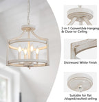4-Light Vintage Chandelier Farmhouse Rustic Chandeliers
