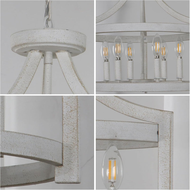 4-Light Vintage Chandelier Farmhouse Rustic Chandeliers