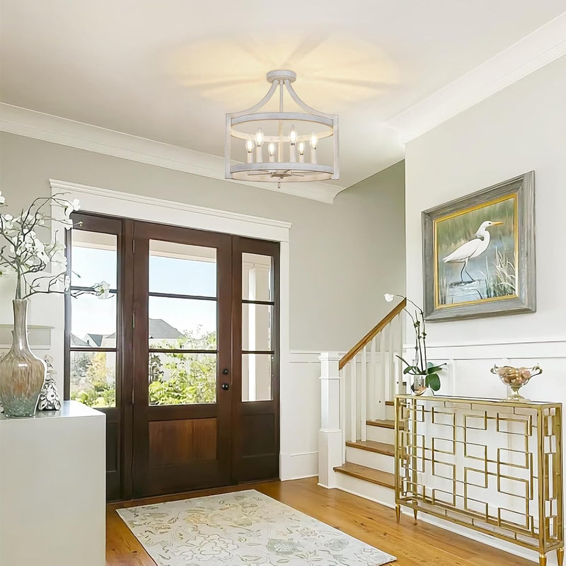 4-Light Vintage Chandelier Farmhouse Rustic Chandeliers