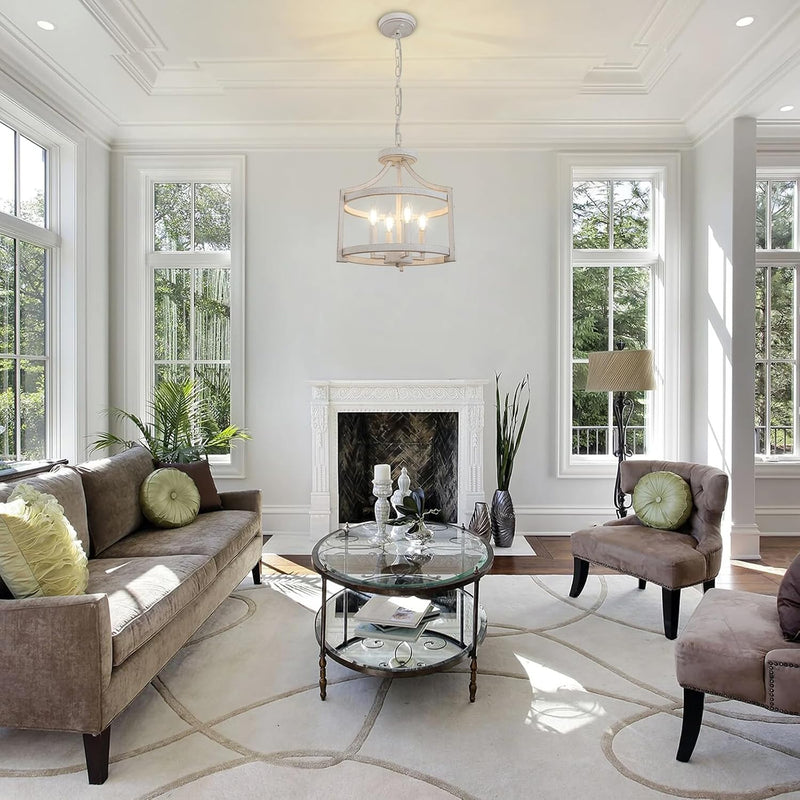 4-Light Vintage Chandelier Farmhouse Rustic Chandeliers