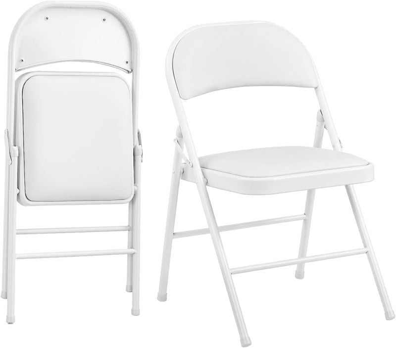 4-Pack Vinyl-Padded Folding Chair Metal Frame