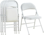4-Pack Vinyl-Padded Folding Chair Metal Frame