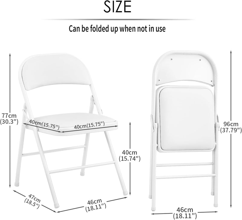 4-Pack Vinyl-Padded Folding Chair Metal Frame