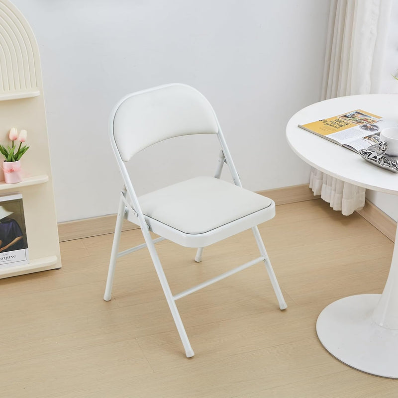 4-Pack Vinyl-Padded Folding Chair Metal Frame