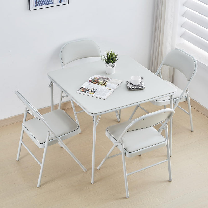 4-Pack Vinyl-Padded Folding Chair Metal Frame