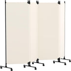 4 Panel Upgraded Room Divider with Wheels