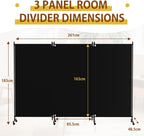 4 Panel Upgraded Room Divider with Wheels