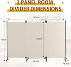 4 Panel Upgraded Room Divider with Wheels