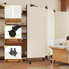 4 Panel Upgraded Room Divider with Wheels