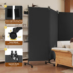 4 Panel Upgraded Room Divider with Wheels