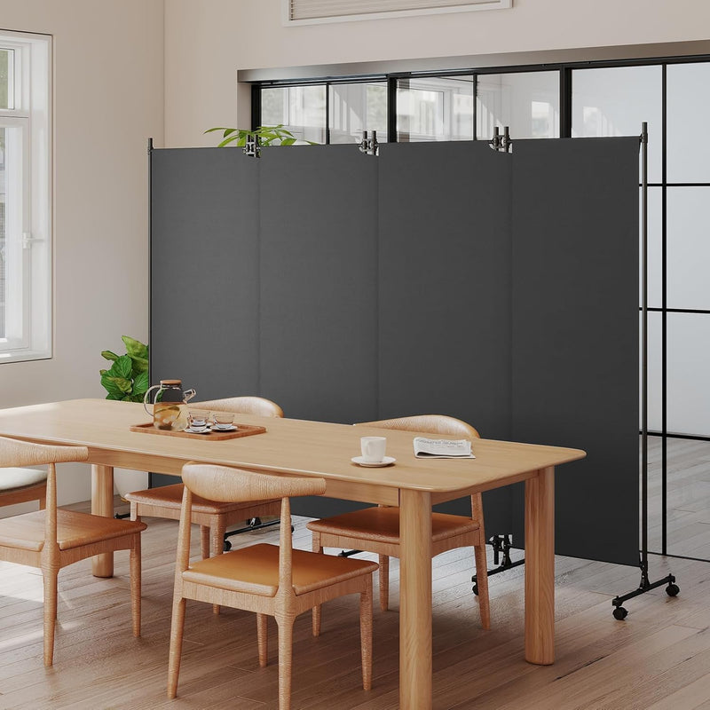 4 Panel Upgraded Room Divider with Wheels